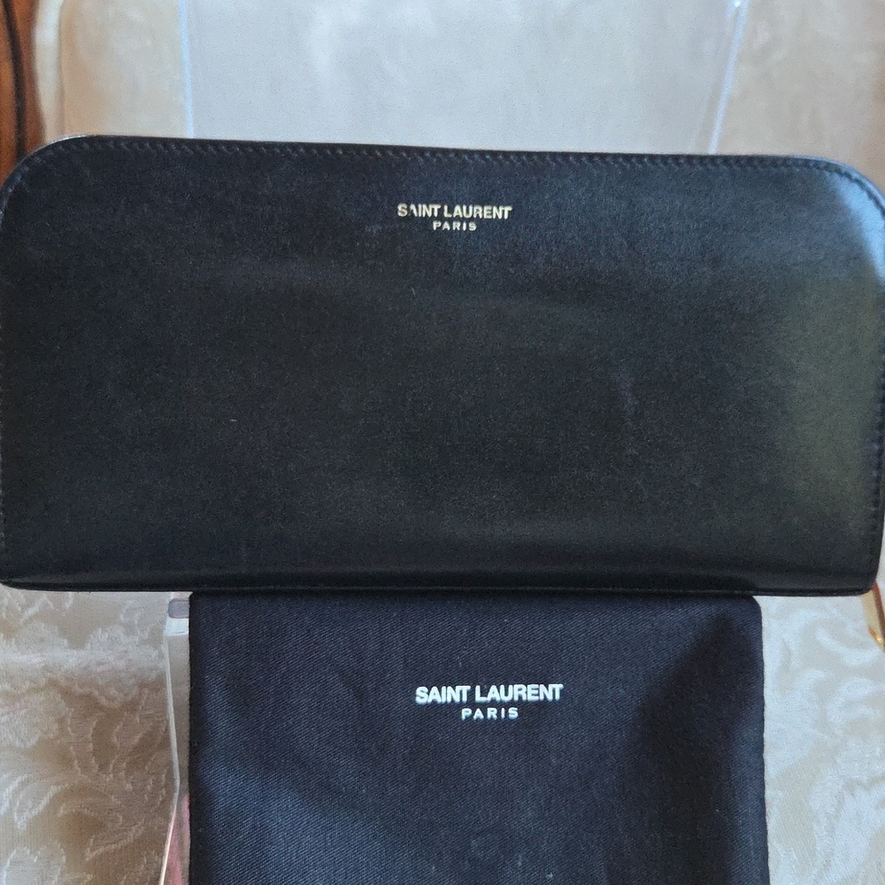 Saint Laurent Black Zip-Around Wallet